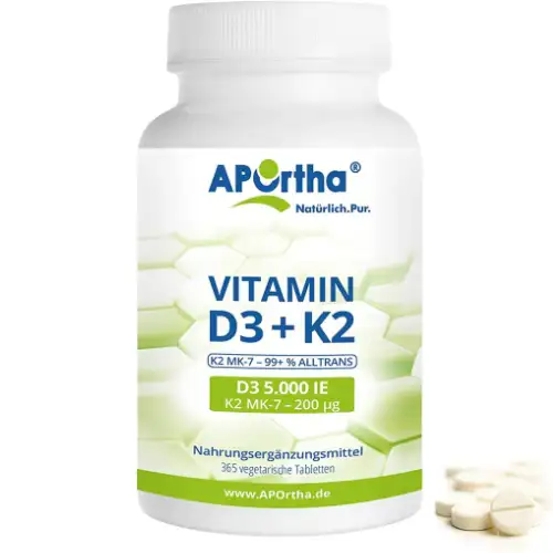 Aportha Vitamin D3 + K2 mit 5% Rabattcode/Gutscheincode