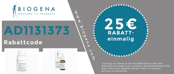 Biogena Erfahrungen, Gutscheincode / Rabattcode 25€ "AD1131373"