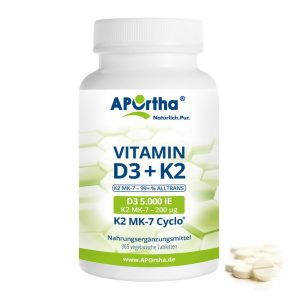Vitamin D3 5.000 IE + Natto Vitamin K2 MK-7 Cyclo® 200 µg 112 APOrtha Vitamin D3 5.000 IE + Natto Vitamin K2 MK-7 Cyclo® 200 µg