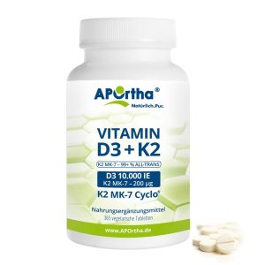 Vitamin D3 10.000 IE + Vitamin K2 MK-7 Cyclo® 200 µg – 365 Tabletten 110 APOrtha Vitamin D3 10.000 IE + Vitamin K2 MK-7 Cyclo® 200 µg – 365 Tabletten